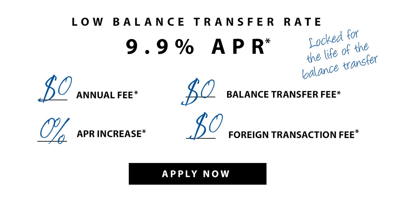 Low balance transfer rate
