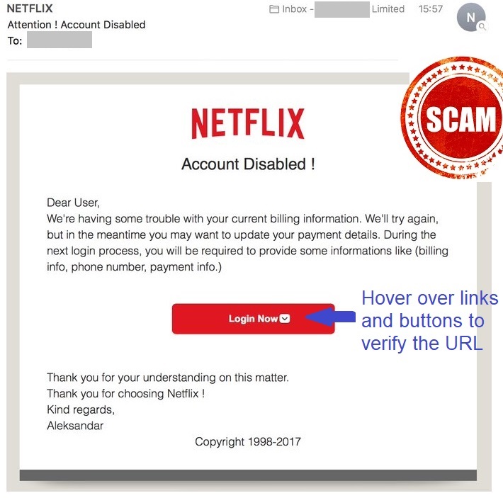 Scammers Posing As Netflix's Steal Credit Card Details - PSafe Blog