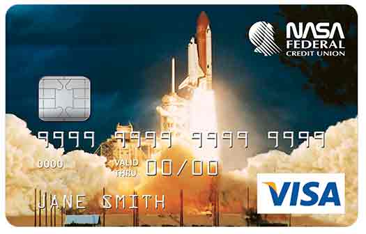 Classic Credit Card with shuttle launch graphic